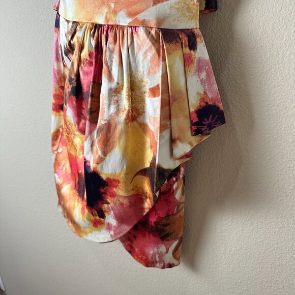 SPEECHLESS FLoral Satiny Strapless Mini Dress Size 3 - Picture 4 of 9